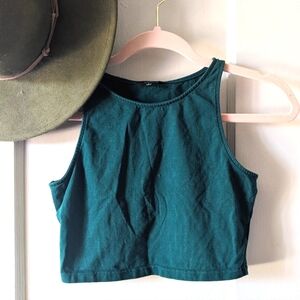 Anthropologie Aritzia Talula Green Crop Top festival summer tank top